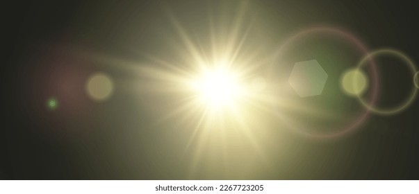Vector transparent sunlight special lens flare light effect. Bright beautiful star. Light from the rays.	