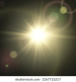 Vector transparent sunlight special lens flare light effect. Bright beautiful star. Light from the rays.	