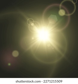 Vector transparent sunlight special lens flare light effect. Bright beautiful star. Light from the rays.	