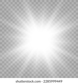 Vector transparent sunlight special lens flare light effect. Bright beautiful star. Light from the rays.	