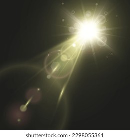 	
Vector transparent sunlight special lens flare light effect. Bright beautiful star. Light from the rays.	