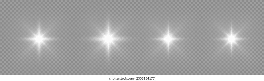 Vector transparent transparent sunlight special lens flare effect. sun glare on the front lens. Vector blur in bright light. Horizontal star beams and spotlight.