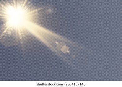 Vector transparent sunlight special lens flare light effect.