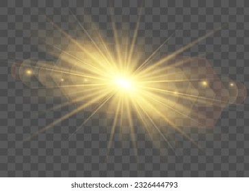 Vector transparent sunlight special lens flash light effect. Sun lens flash. Element of decor. The lights of a sun