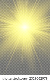 Vector transparent sunlight special lens flash light effect. Sun lens flash. Element of decor. The lights of a sun