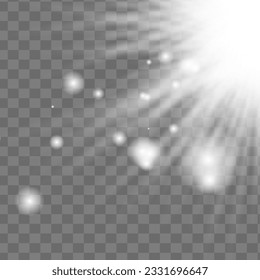 Vector transparent sunlight special lens flare light effect.