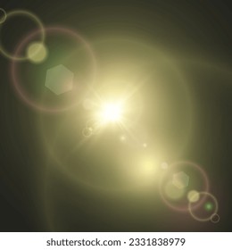 Vector transparent sunlight special lens flare light effect. Bright beautiful star. Light from the rays.	