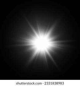 Vector transparent sunlight special lens flare light effect. Bright beautiful star. Light from the rays.	