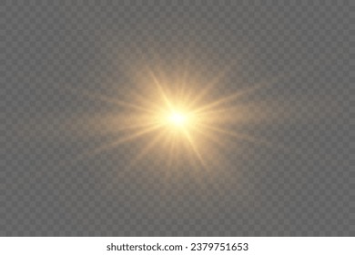 Vector transparent sunlight special lens flash light effect