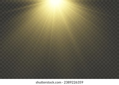Vector transparent sunlight special lens flash light effect.front sun lens flash. Vector blur in the light of radiance. Element of decor