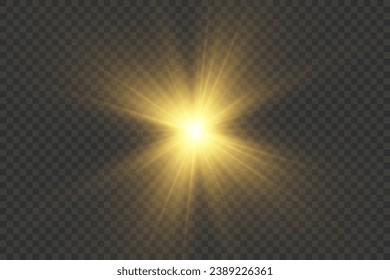 Vector transparent sunlight special lens flash light effect.front sun lens flash. Vector blur in the light of radiance. Element of decor