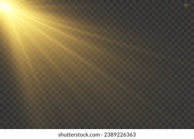 Vector transparent sunlight special lens flash light effect.front sun lens flash. Vector blur in the light of radiance. Element of decor