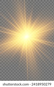 Vector transparent sunlight special lens flash light effect. Sun lens flash. Element of decor. The lights of a sun