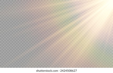 Vector transparent sunlight with special lens flare effect. png