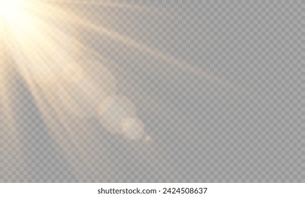 Vector transparent sunlight with special lens flare effect. png