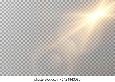 Vector transparent sunlight special lens flare light effect. Sun flash	