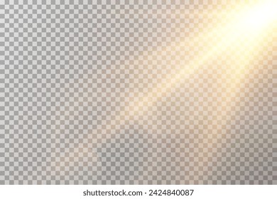 Vector transparent sunlight special lens flare light effect. Sun flash	