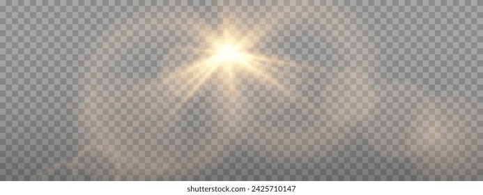 Vector transparent sunlight special lens flare light effect. Sun flash	