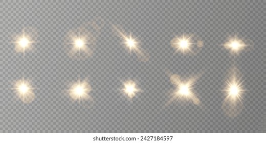 Vector transparent sunlight special lens flare light effect.	