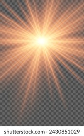 Vector transparent sunlight special lens flash light effect. Sun lens flash. Element of decor. The lights of a sun