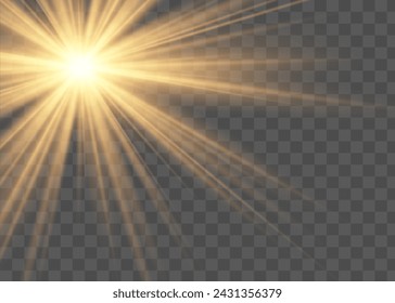 Vector transparent sunlight special lens flash light effect. Sun lens flash. Element of decor. The lights of a sun