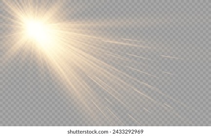 Vector transparent sunlight with special lens flare effect. png