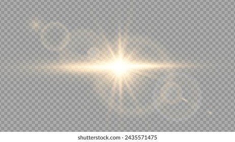 Vector transparent sunlight special lens flare light effect. PNG