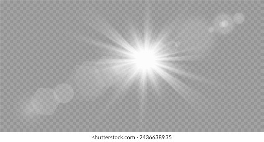 Vector transparent sunlight special lens flare light effect. PNG