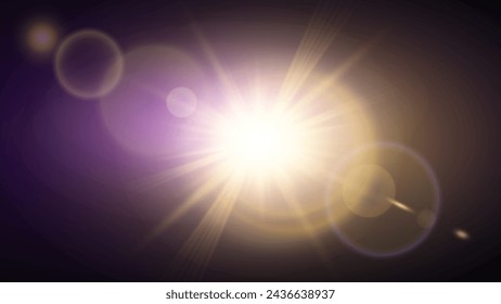 Vektor-transparentes Sonnenlicht spezielle Linse Streulicht Effekt. PNG