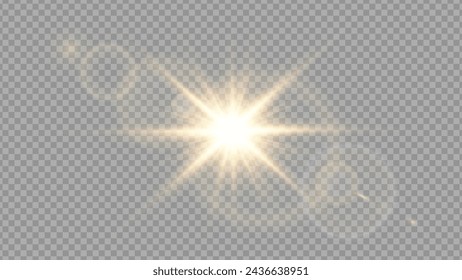 Vector transparent sunlight special lens flare light effect. PNG