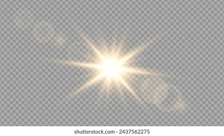 Vector transparent sunlight special lens flare light effect. PNG