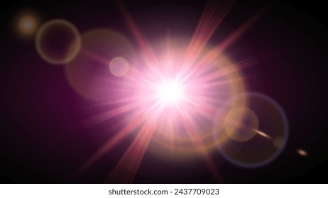 Vector transparent sunlight special lens flare light effect. PNG