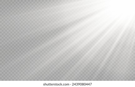 Vector transparent sunlight with special lens flare effect. png