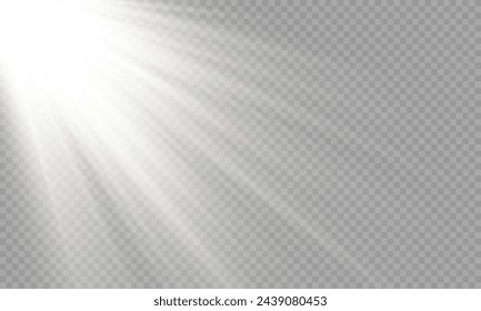 Vector transparent sunlight with special lens flare effect. png