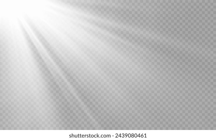 Vector transparent sunlight with special lens flare effect. png