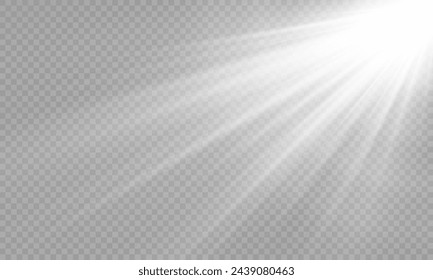 Vector transparent sunlight with special lens flare effect. png