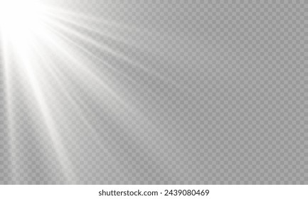 Vector transparent sunlight with special lens flare effect. png