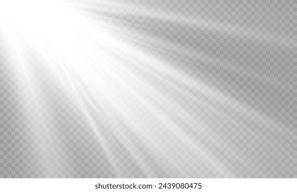 Vector transparent sunlight with special lens flare effect. png