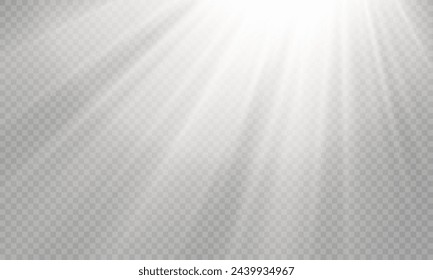 Vector transparent sunlight with special lens flare effect. png