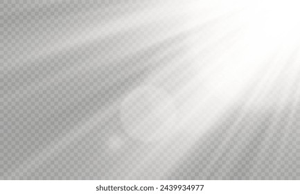 Vector transparent sunlight with special lens flare effect. png