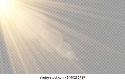 Vector transparent sunlight with special lens flare effect. png	
