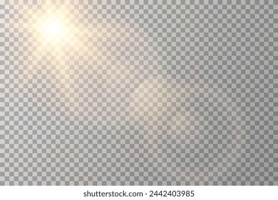 Vector transparent sunlight special lens flare light effect. Sun flash	