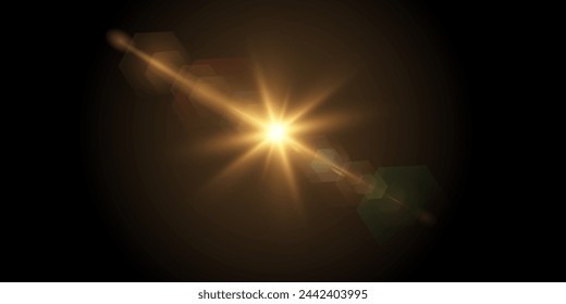Vector transparent sunlight special lens flare light effect. Sun flash	