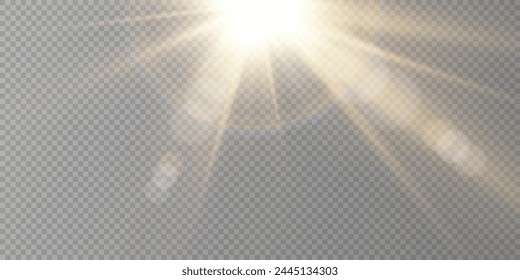 Vector transparent sunlight special lens flare light effect	