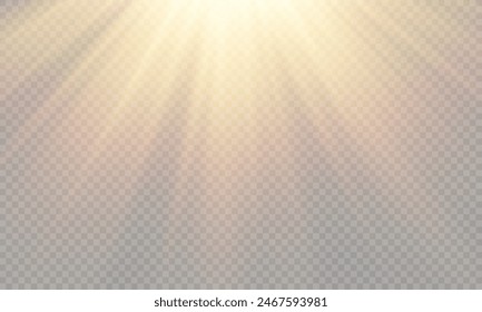 Vector de luz solar transparente con efecto de destellos de lente especial. png	
