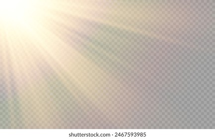 Vektorgrafik transparentes Sonnenlicht mit speziellem Linsenflare-Effekt. PNG	
