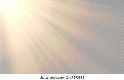 Vector de luz solar transparente con efecto de destellos de lente especial. png	
