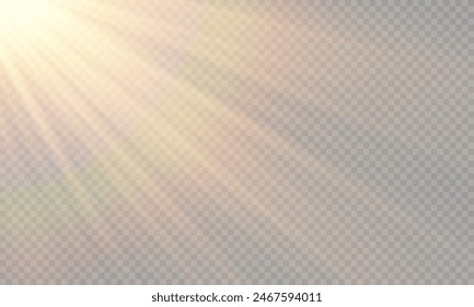 Vektorgrafik transparentes Sonnenlicht mit speziellem Linsenflare-Effekt. PNG	
