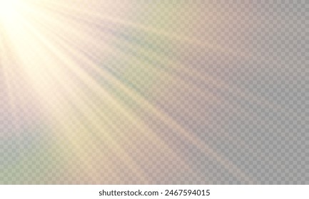 Vector transparent sunlight with special lens flare effect. png	

