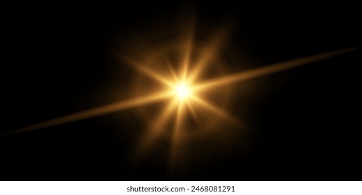 Efecto de luz de destello de lente especial de luz solar transparente de Vector. Destello solar	
